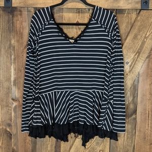 Free People striped long sleeve shirt
